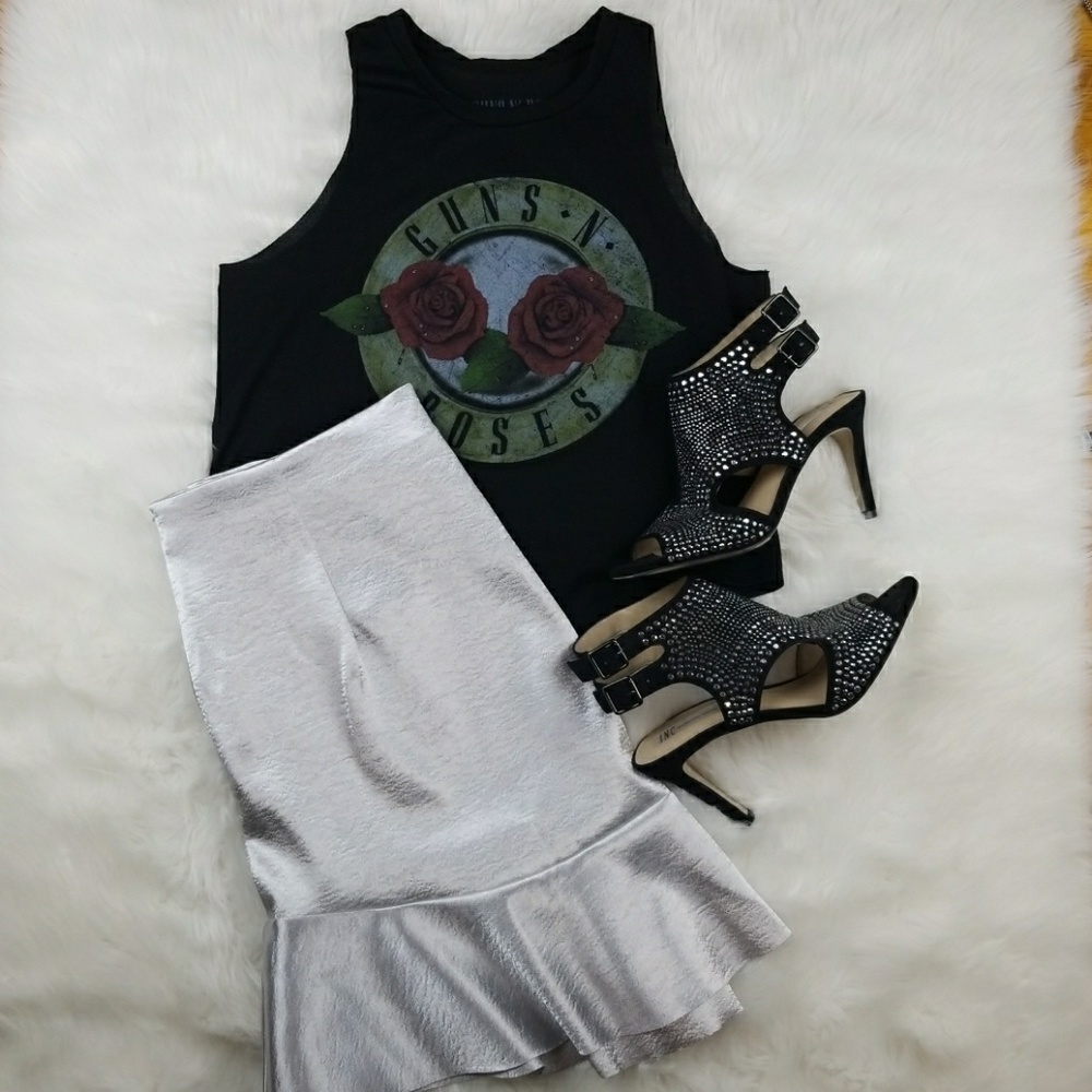 H&M sz 14  Trumpet skirt in silver